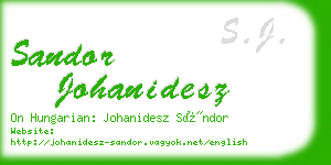 sandor johanidesz business card